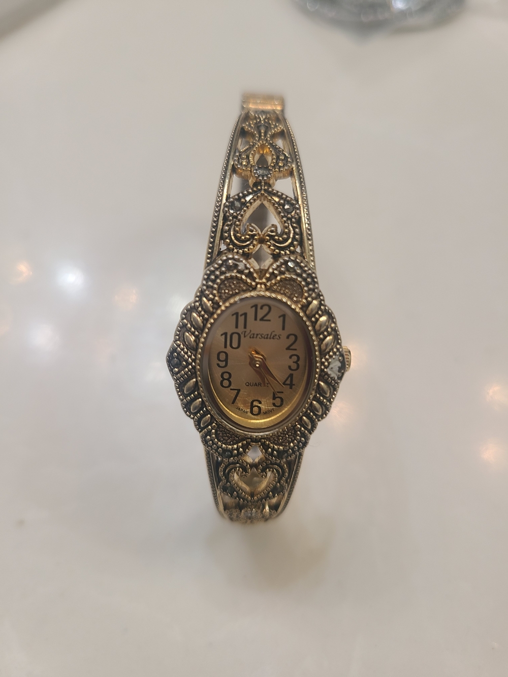 Gold-Tone Filigree Women’s Bracelet Watch